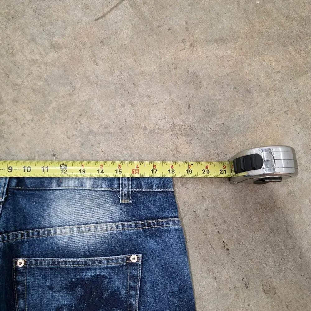 Y2K Remington Shotguns Acid Wash Denim Jorts (36